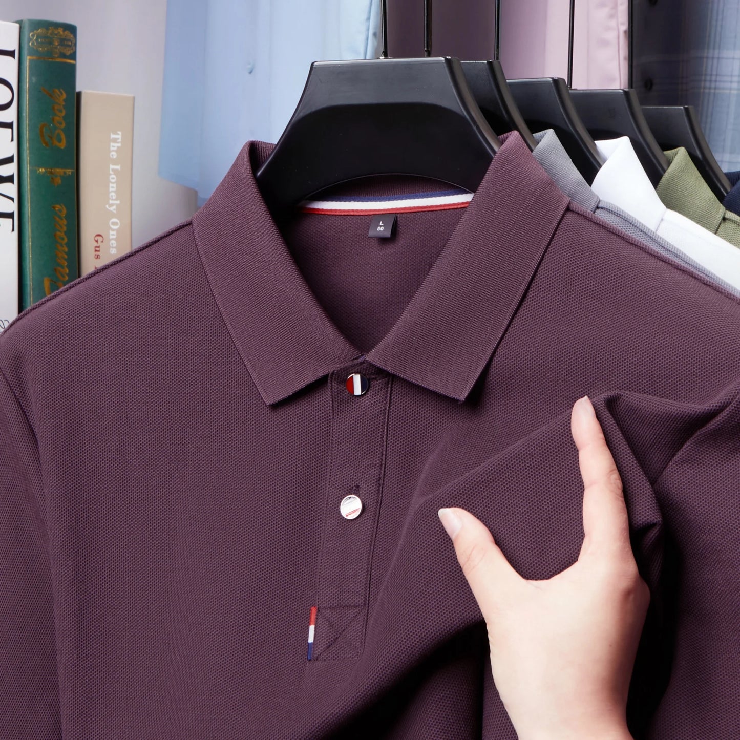 Men's Premium 100% Cotton Polo T-Shirt – Solid Color, Breathable, Comfortable, Business Casual Short Sleeve Golf Tee
