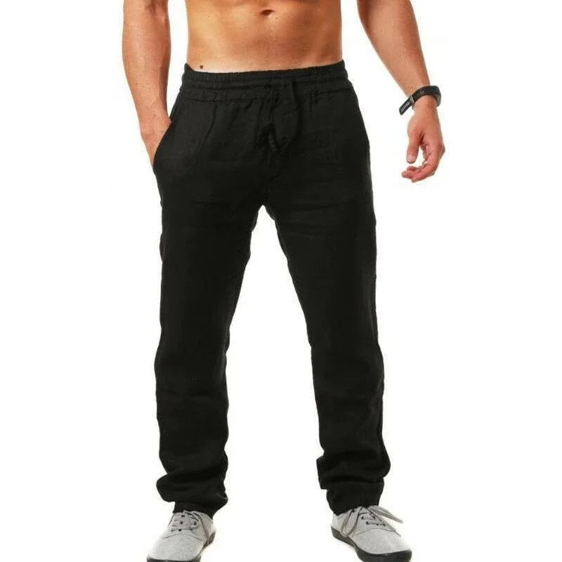 2025 Men's Lightweight Cotton-Linen Blend Casual Pants – Breathable, Comfortable Straight-Fit Trousers for Spring & Summer