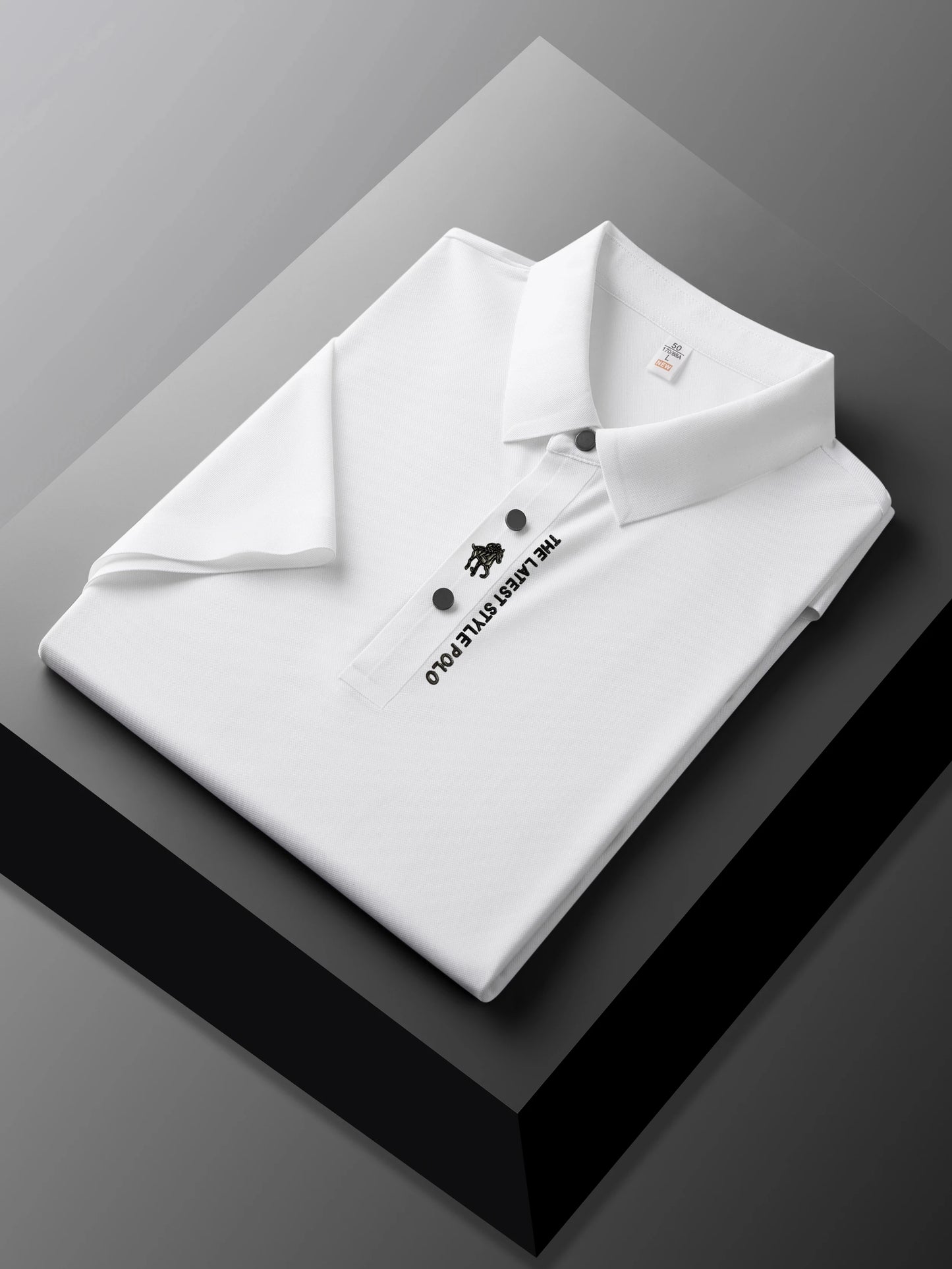 Men's Premium Printed Polo Shirt – Short Sleeve, Seamless Ice Silk, Breathable Golf & Business Casual Summer Tee