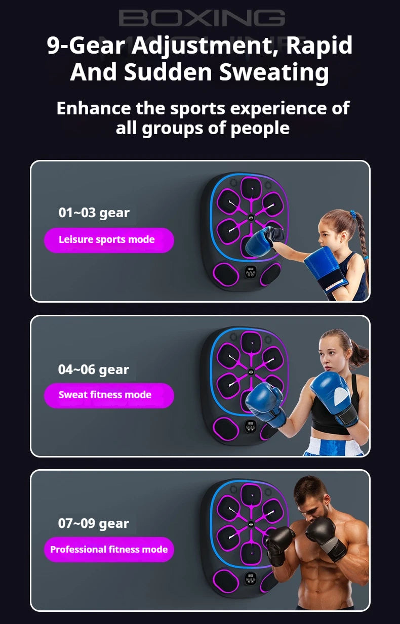 Bluetooth Smart Music Boxing Wall Target – Electronic Hook Punch Trainer for Adults, Wall-Mounted Home Gym Equipment