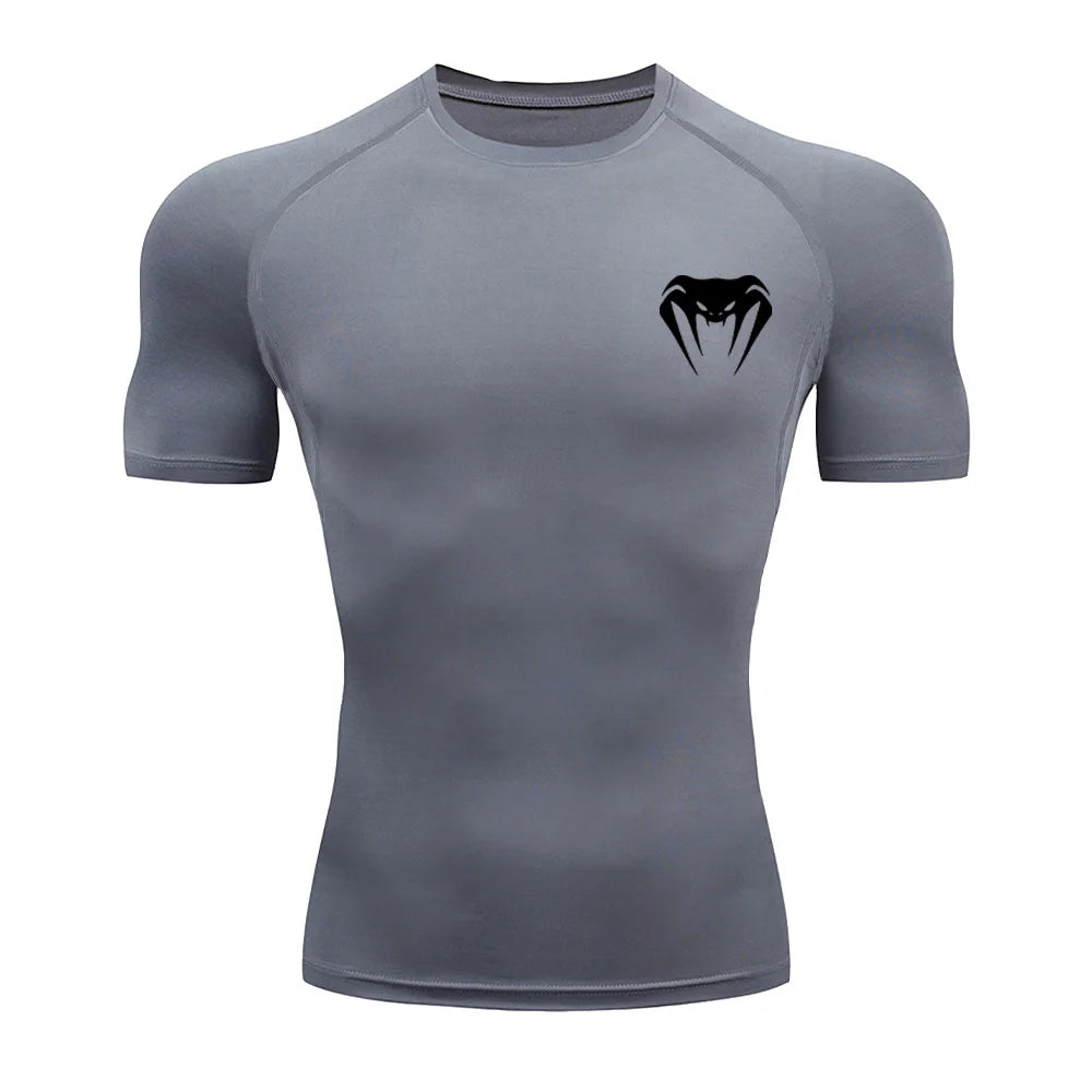 Men's Compression Workout T-Shirt – Short Sleeve Quick-Dry Gym Top for Bodybuilding, Running & Sports Training 