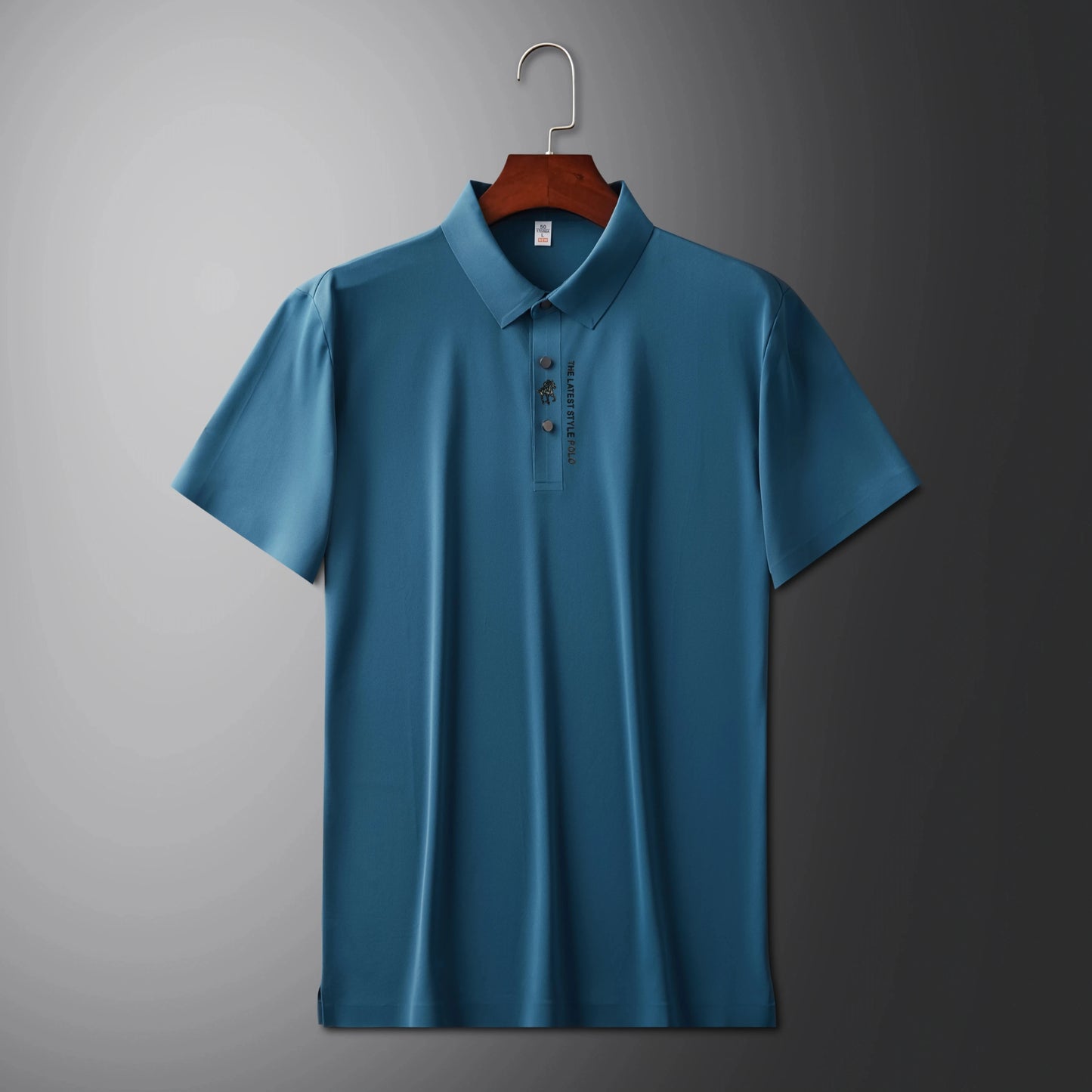 Men's Premium Printed Polo Shirt – Short Sleeve, Seamless Ice Silk, Breathable Golf & Business Casual Summer Tee