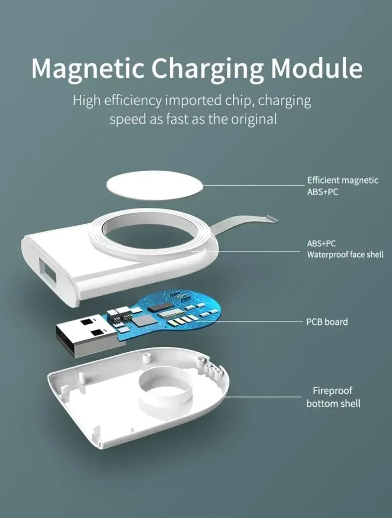 Portable Magnetic Wireless Charging Dock for Apple Watch Series 1 to 10, SE, and Ultra – Travel-Friendly Charging Stand
