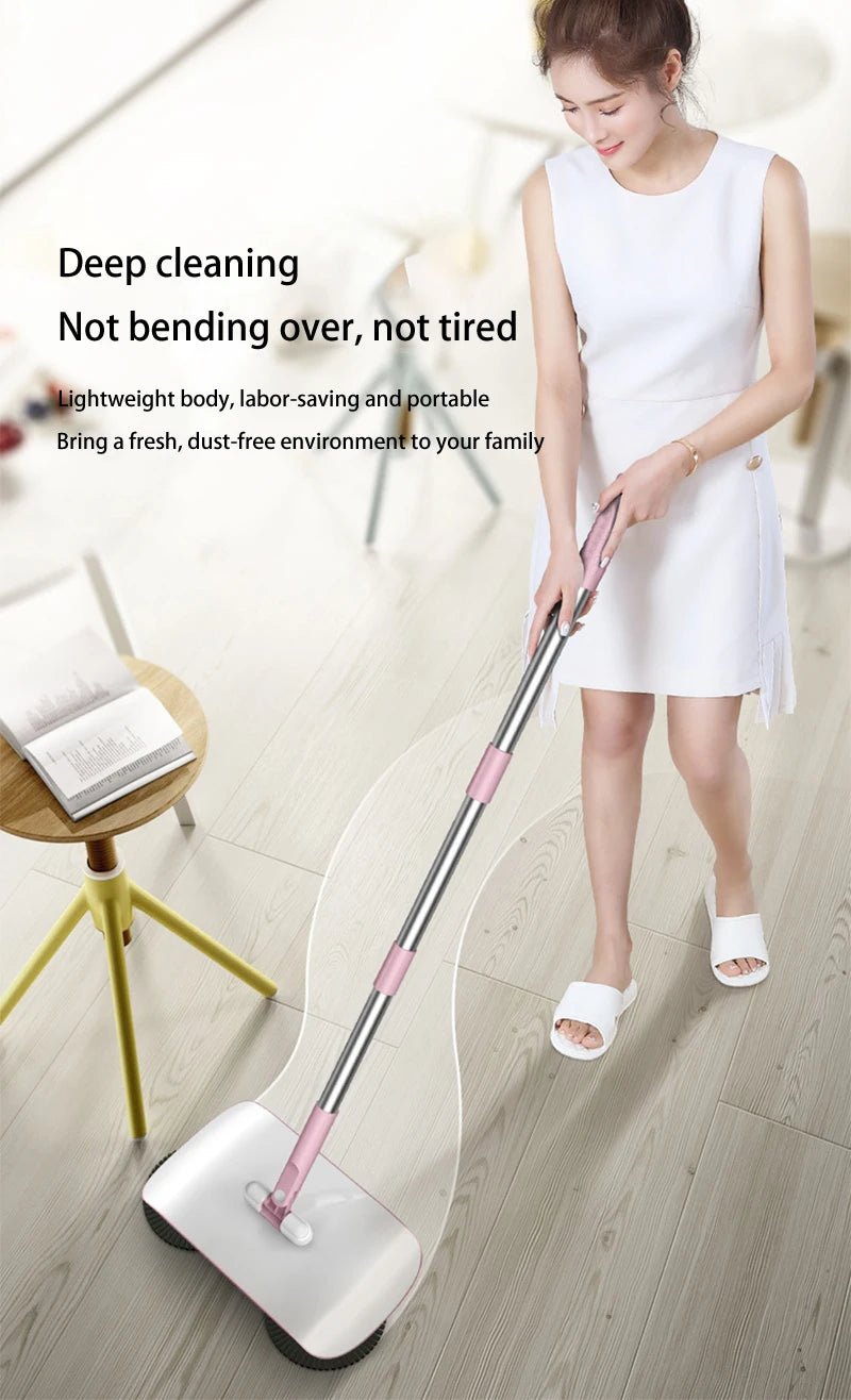 All-in-One Manual Sweeping Broom & Dustpan Set – Hand-Push Floor Sweeper & Vacuum Cleaner for Home Use