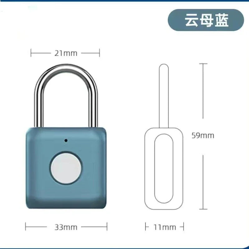 Smart Fingerprint Padlock – Electronic Lock for Luggage, Cabinets, Dorms, and More – Biometric Unlock for Secure Access