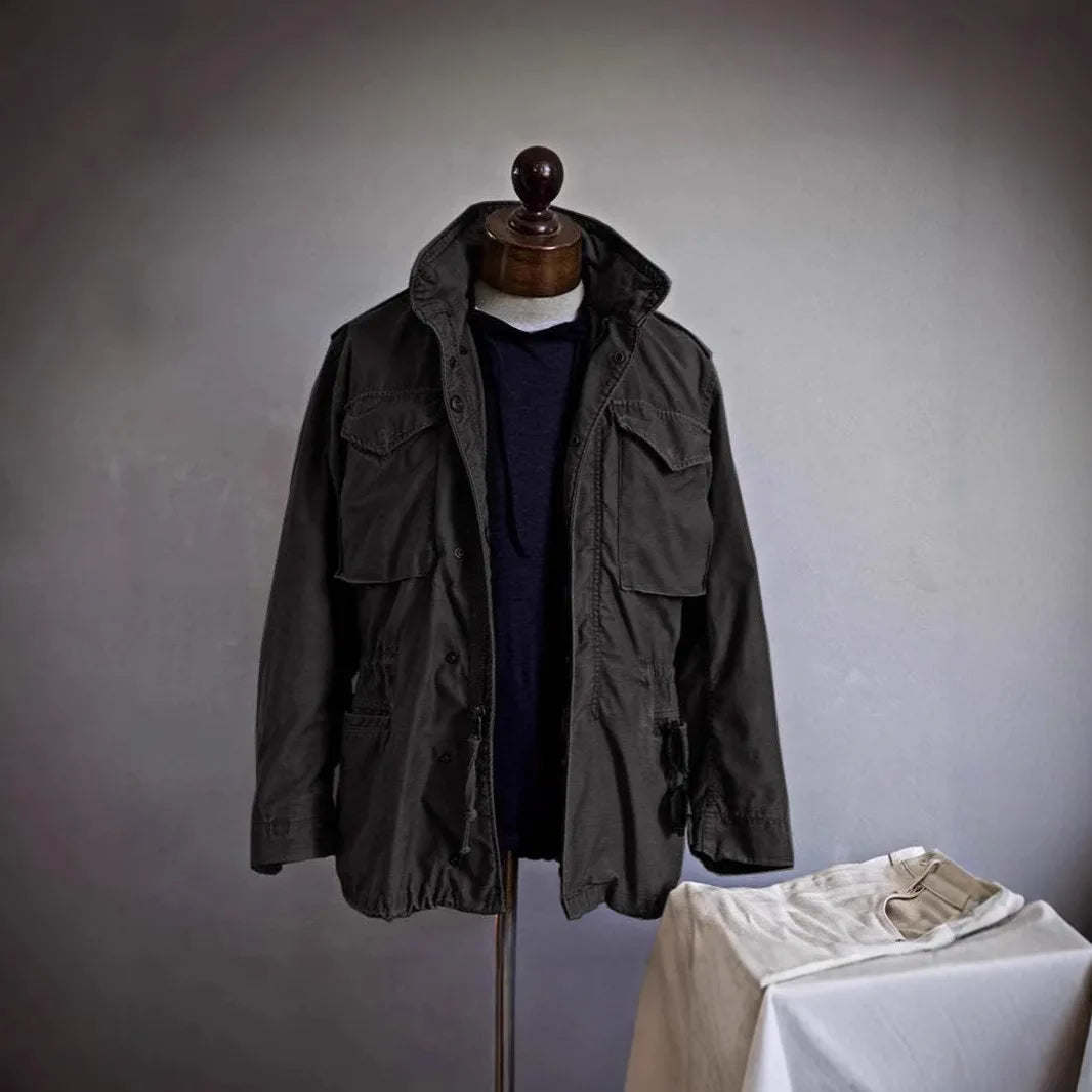 Men's Retro Cargo Windbreaker – Outdoor Multi-Pocket Vintage Jacket, Casual Solid Color Coat