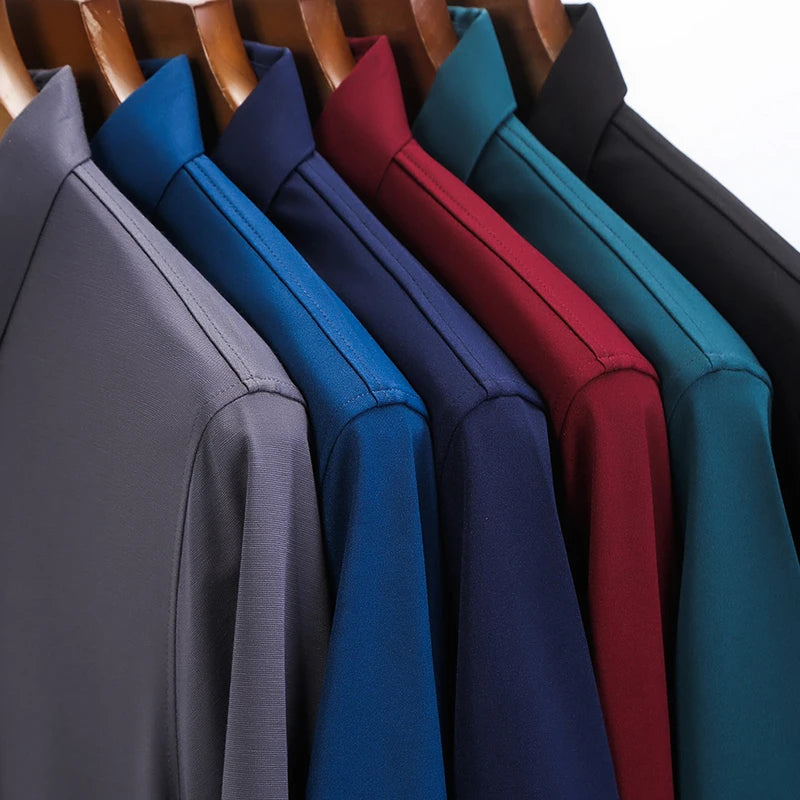 2024 Men's Solid Color Polo Shirt – Summer Casual Business Style, Short Sleeve, Comfortable & Breathable