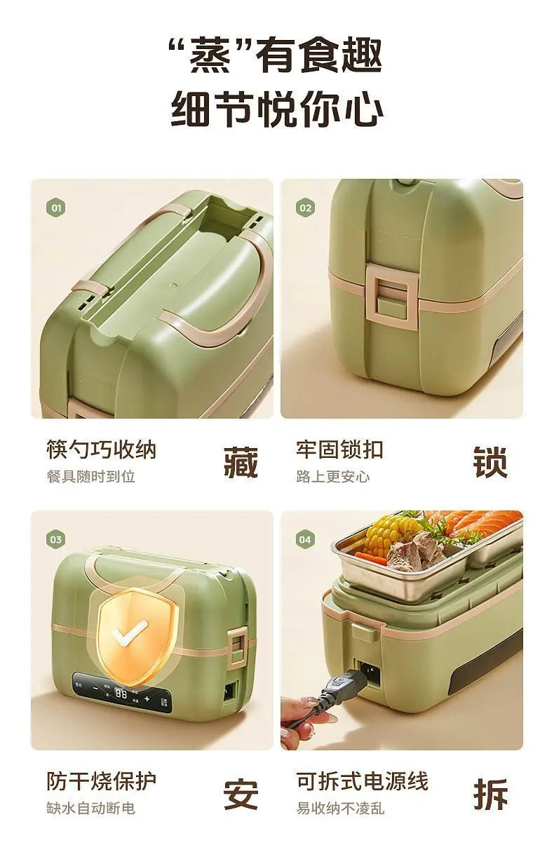 Portable Electric Lunch Box with Plug-in Heating and Heat Retention – Ideal for Office Workers' Hot Meals