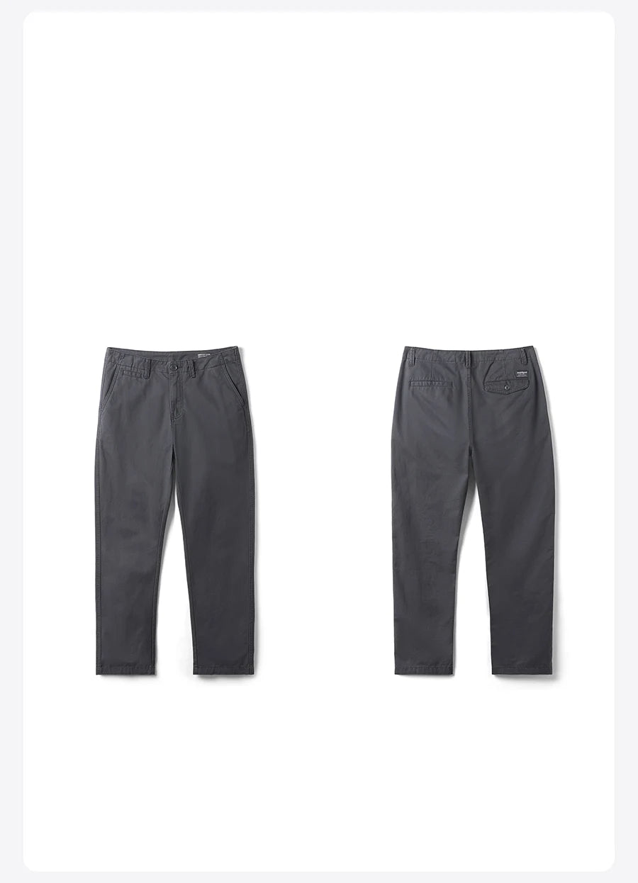 SIMWOOD Men’s Straight-Leg Chino Pants – 2025 Autumn Collection, 320gsm Washed Fabric, Plus Sizes Available