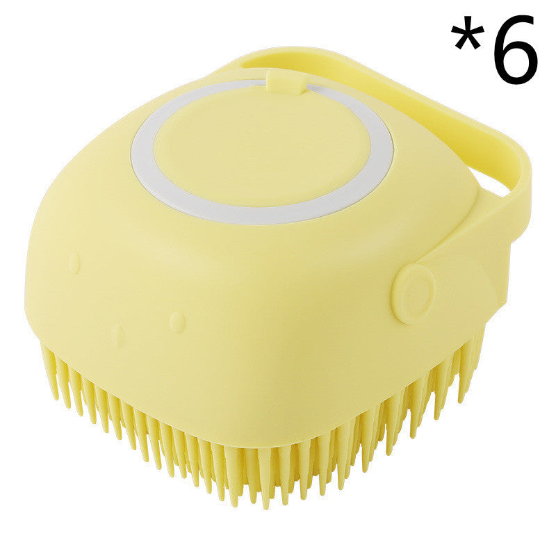 Silicone Pet Bath & Massage Gloves – 2-in-1 Grooming Brush with Shampoo Dispenser for Dogs & Cats