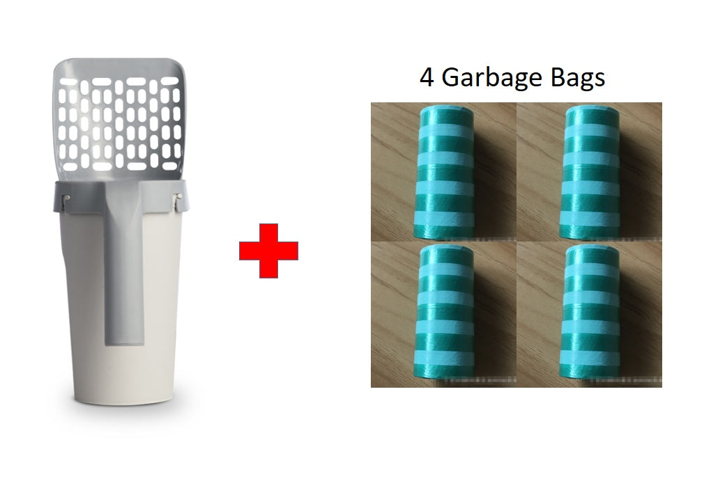 Cat Litter Scoop with Integrated Waste Storage Box – Lazy Shovel Set