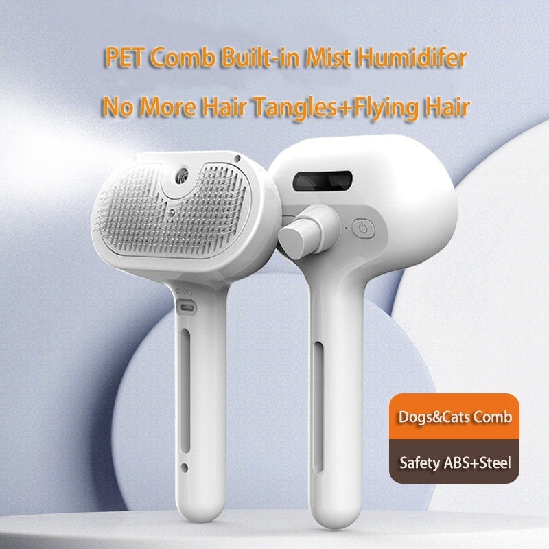 Self-Cleaning Pet Comb with Built-In Mist – Hair Remover & Grooming Brush for Dogs & Cats