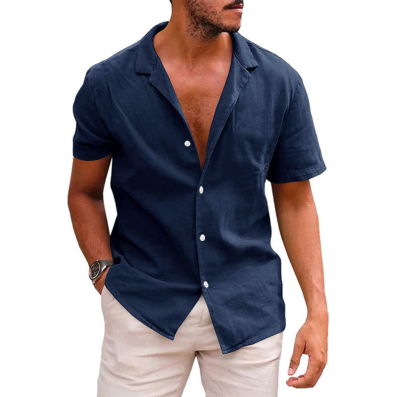 Men's Casual Short Sleeve Button-Down Beach Shirt – Summer Wear