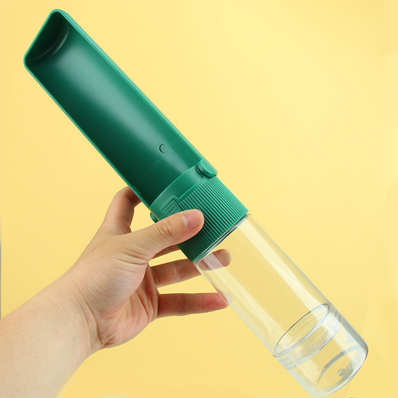 Portable Pet Water Bottle – Outdoor Travel Dispenser with Drinking Bowl for Dogs & Cats