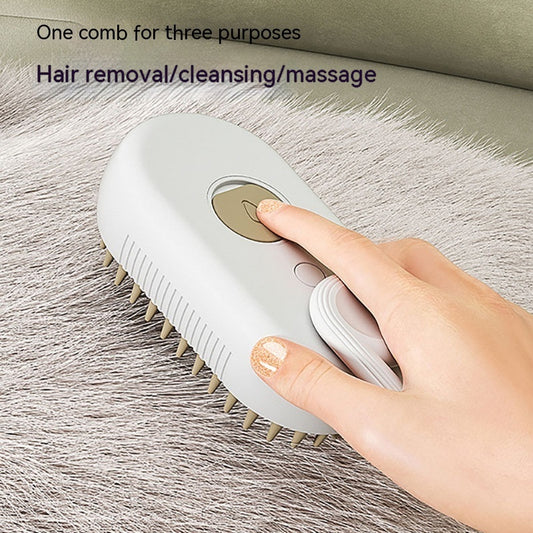 3-in-1 Electric Steam Pet Brush – Hair Removal, Massage & Grooming Comb for Cats & Dogs