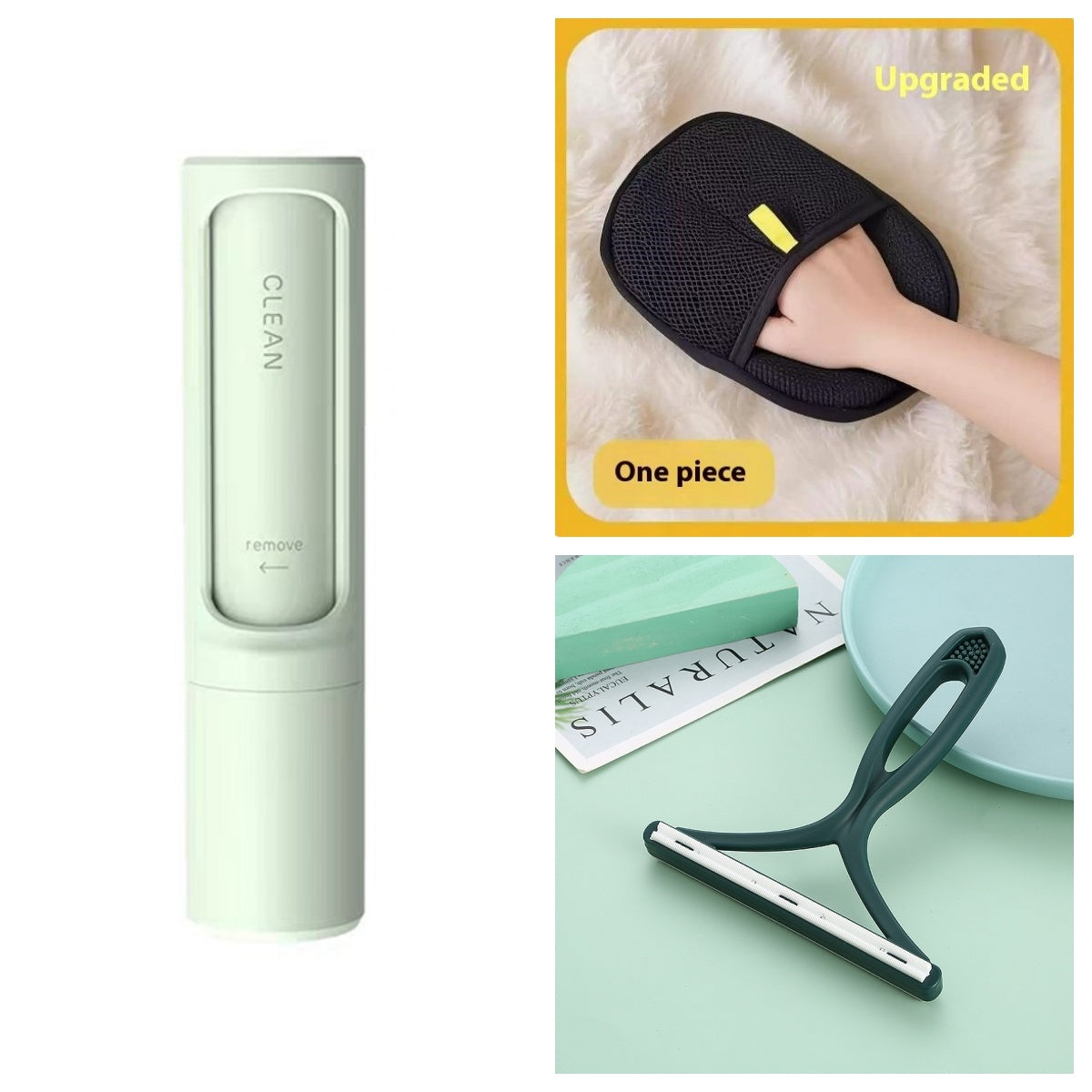 2-in-1 Reusable Pet Hair Remover – Self-Cleaning Lint Roller Brush for Dog & Cat Fur, Dust & Lint Removal