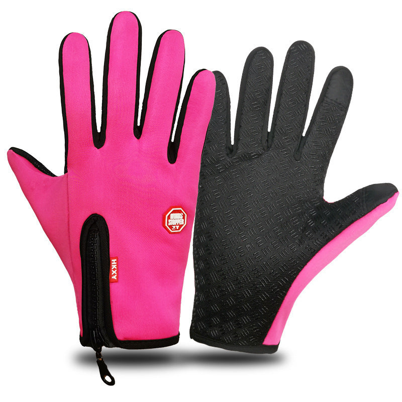 Touchscreen Full-Finger Winter Ski Gloves with Zipper