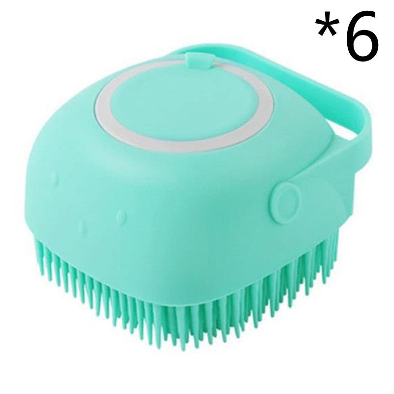 Silicone Pet Bath & Massage Gloves – 2-in-1 Grooming Brush with Shampoo Dispenser for Dogs & Cats