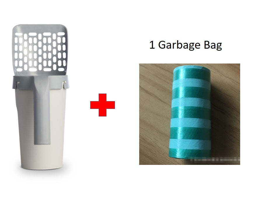 Cat Litter Scoop with Integrated Waste Storage Box – Lazy Shovel Set