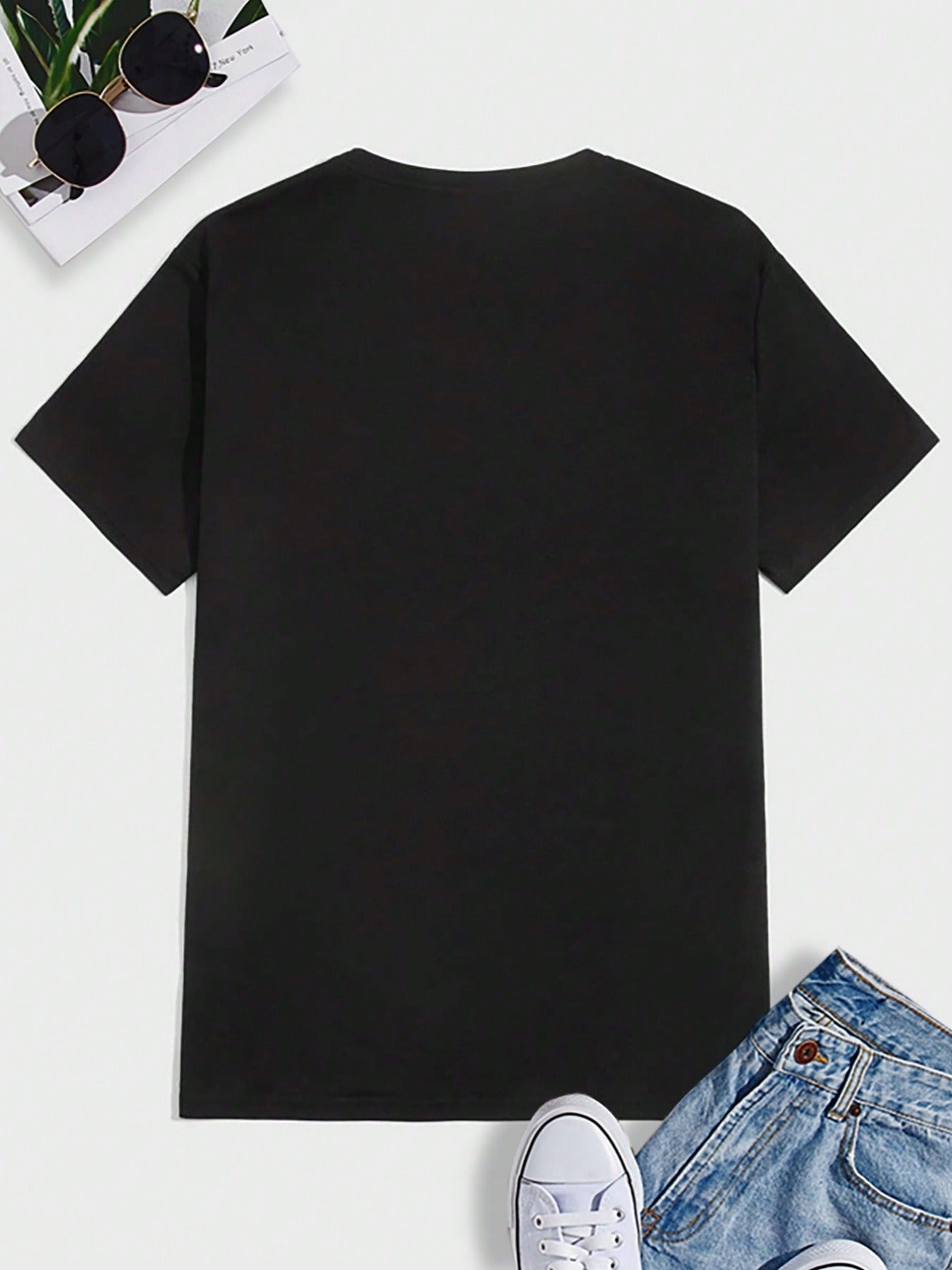 Men's Halloween Ghost & Pumpkin Print Casual Boosch T-Shirt