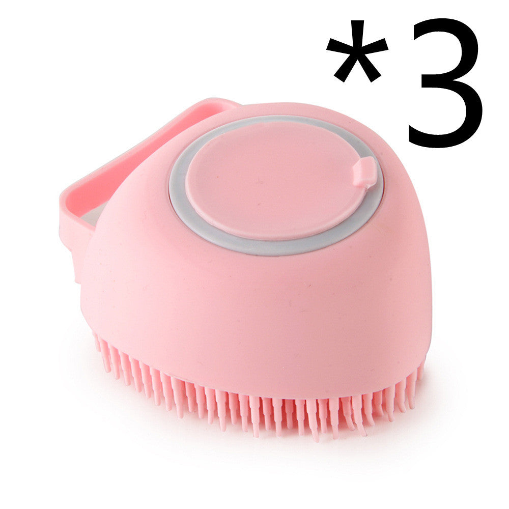 Silicone Pet Bath & Massage Gloves – 2-in-1 Grooming Brush with Shampoo Dispenser for Dogs & Cats