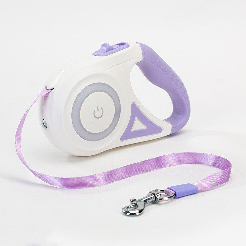 Retractable Dog Leash with Collar – Auto Traction Rope with Spotlight for Small & Medium Dogs