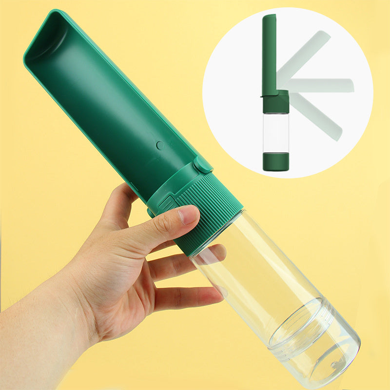 Portable Pet Water Bottle – Outdoor Travel Dispenser with Drinking Bowl for Dogs & Cats