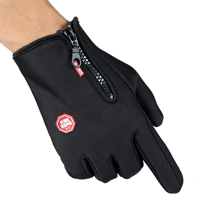 Touchscreen Full-Finger Winter Ski Gloves with Zipper