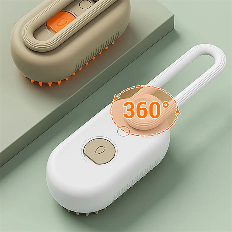3-in-1 Electric Steam Pet Brush – Hair Removal, Massage & Grooming Comb for Cats & Dogs