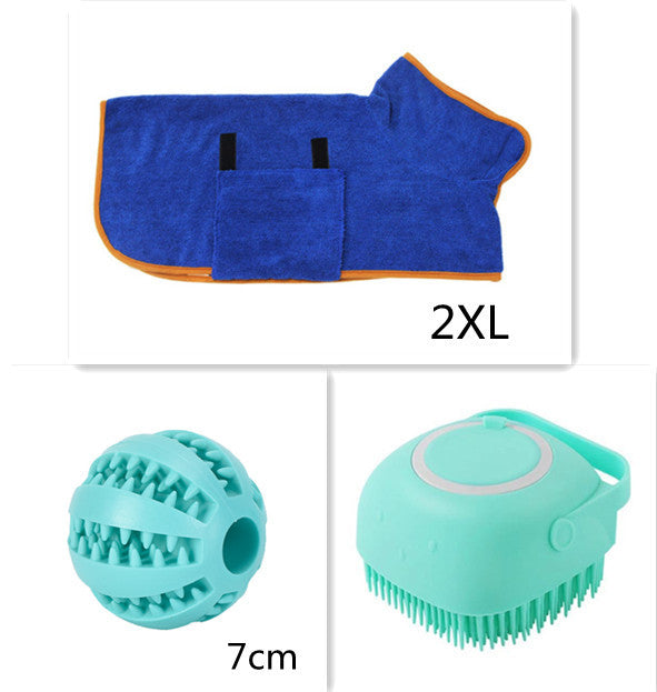 Silicone Pet Bath & Massage Gloves – 2-in-1 Grooming Brush with Shampoo Dispenser for Dogs & Cats