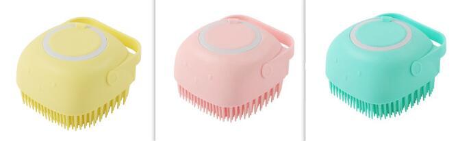 Silicone Pet Bath & Massage Gloves – 2-in-1 Grooming Brush with Shampoo Dispenser for Dogs & Cats