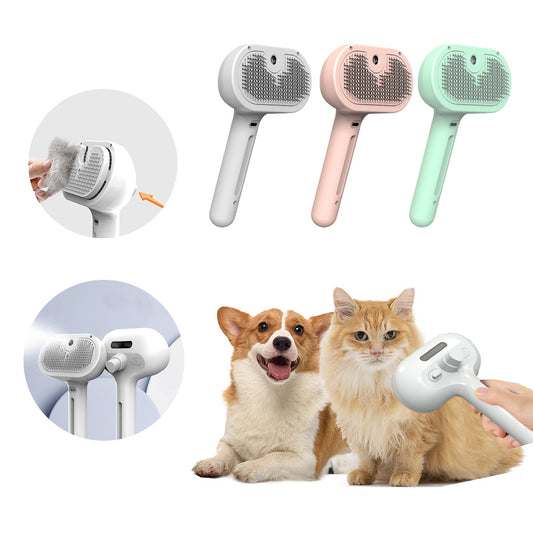 Self-Cleaning Pet Comb with Built-In Mist – Hair Remover & Grooming Brush for Dogs & Cats
