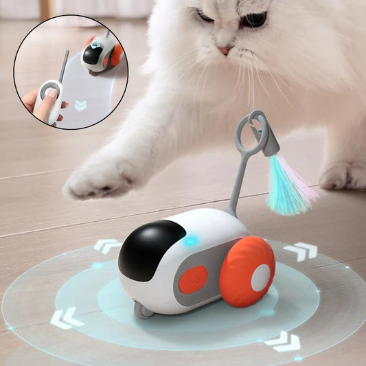 Remote Control Interactive Cat Toy Car – USB Charging, Self-Moving Smart Chaser for Indoor Play