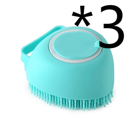 Silicone Pet Bath & Massage Gloves – 2-in-1 Grooming Brush with Shampoo Dispenser for Dogs & Cats