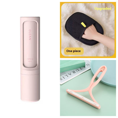 2-in-1 Reusable Pet Hair Remover – Self-Cleaning Lint Roller Brush for Dog & Cat Fur, Dust & Lint Removal
