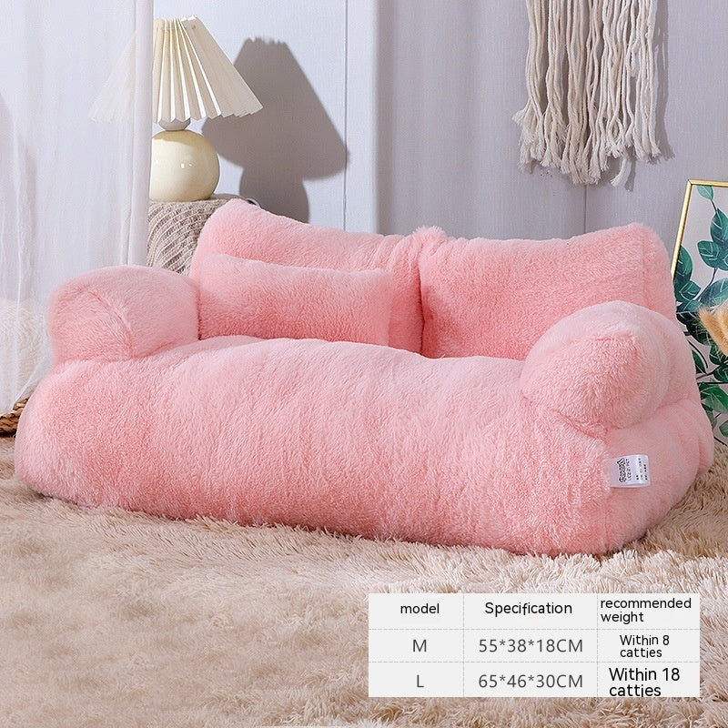 Luxury Plush Cat Bed Sofa – Winter Warm Nest for Cats & Small Dogs, Soft & Cozy Pet Bed