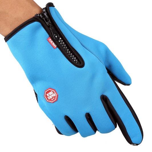 Touchscreen Full-Finger Winter Ski Gloves with Zipper