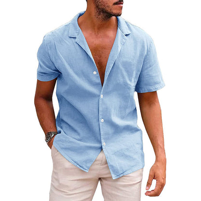 Men's Casual Short Sleeve Button-Down Beach Shirt – Summer Wear