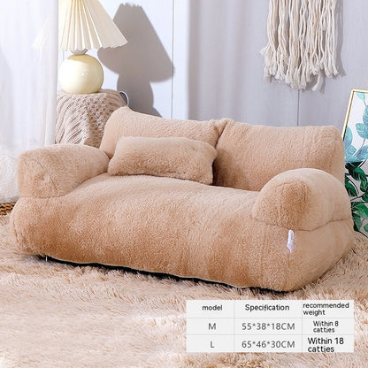 Luxury Plush Cat Bed Sofa – Winter Warm Nest for Cats & Small Dogs, Soft & Cozy Pet Bed
