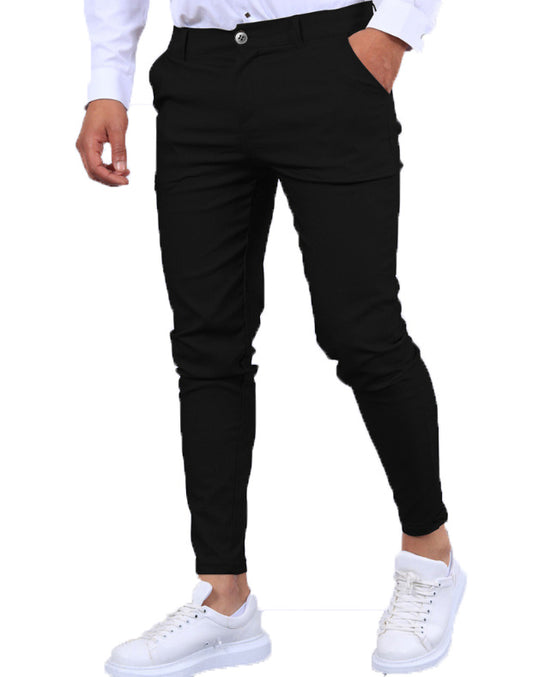 Men’s Slim Fit Ice Silk Stretch Dress Pants – Business Casual Style