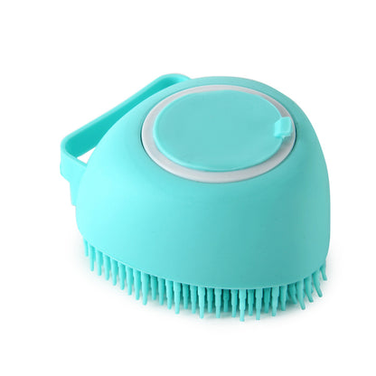 Silicone Pet Bath & Massage Gloves – 2-in-1 Grooming Brush with Shampoo Dispenser for Dogs & Cats