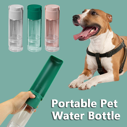 Portable Pet Water Bottle – Outdoor Travel Dispenser with Drinking Bowl for Dogs & Cats