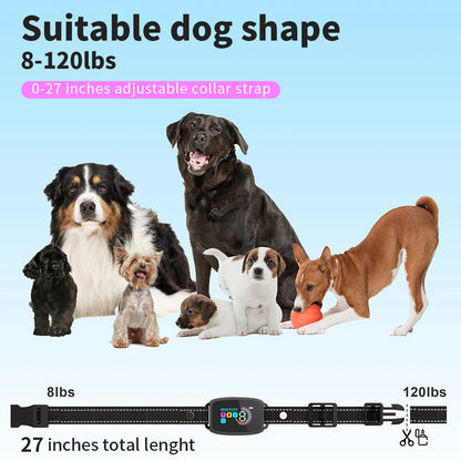 Smart Rechargeable Anti-Bark Dog Collar – HD Display, Waterproof, Bark Control Training Device for All Dog Sizes