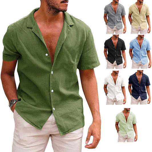 Men's Casual Short Sleeve Button-Down Beach Shirt – Summer Wear