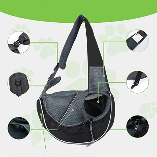 Portable Crossbody Pet Carrier Bag – Outdoor Travel Sling for Cats & Small Dogs