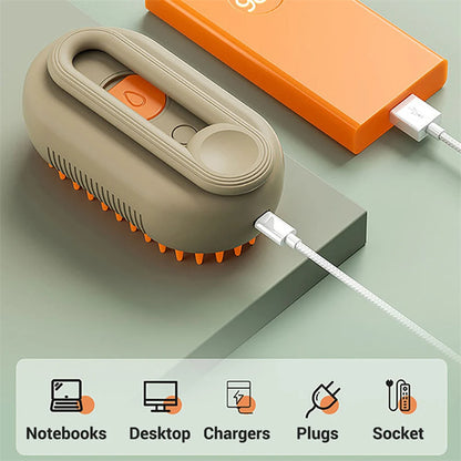 3-in-1 Electric Steam Pet Brush – Hair Removal, Massage & Grooming Comb for Cats & Dogs