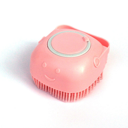 Silicone Pet Bath & Massage Gloves – 2-in-1 Grooming Brush with Shampoo Dispenser for Dogs & Cats