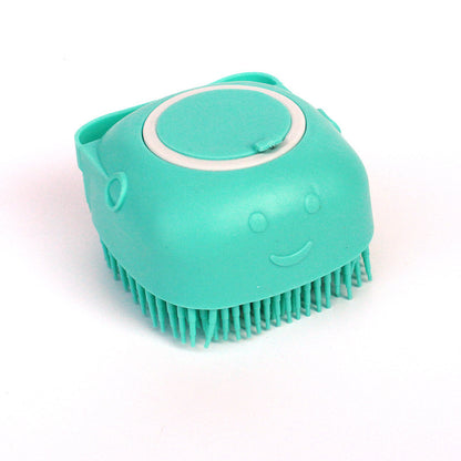 Silicone Pet Bath & Massage Gloves – 2-in-1 Grooming Brush with Shampoo Dispenser for Dogs & Cats