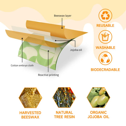 WEEDI Eco-Friendly Beeswax Food Wraps – Reusable, Plastic-Free Food Storage Alternative for Sustainable Living