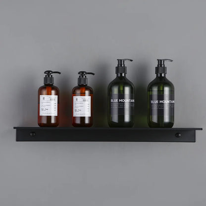 Matte Black Wall-Mounted Shelf – Modern Bathroom & Kitchen Storage Rack (30-50cm) – Shower Organizer Wholesale Promotion